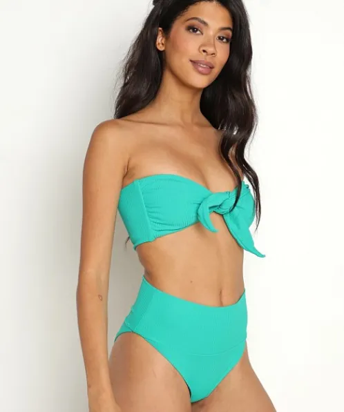 Acacia Bikinis>Baker Bikini Top Pine Ribbed
