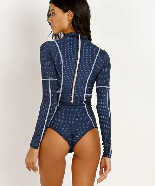 Acacia One Pieces>Mesh Ehukai Rashguard One Piece Catch of the Day Mesh