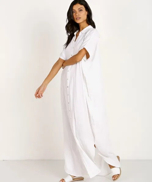 Acacia Cover Ups>Oahu Maxi Dress White