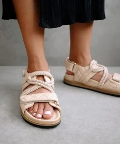 ALOHAS Sandals>Hook Loop Braided Stone Beige