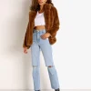 APPARIS Jackets>Manon Faux Fur Jacket Camel