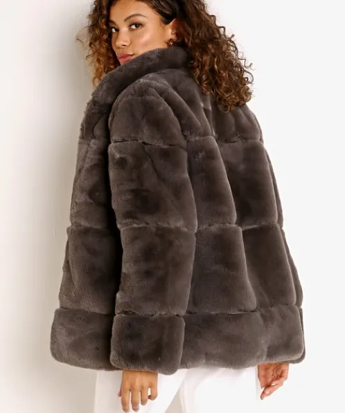 APPARIS Jackets>Sarah Faux Fur Jacket Ash Gray