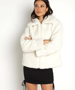 APPARIS Jackets>Tara Faux Shearling Coat Blanc