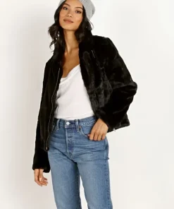 APPARIS Jackets>Tukio Faux Fur Jacket Black