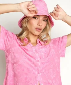 Araminta James Accessories>Terry Bucket Hat Hibiscus Fuchsia