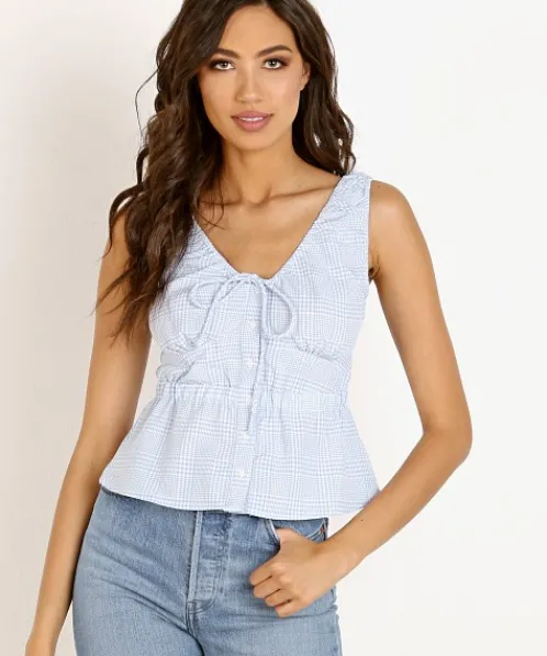 ASTR the Label Tops>Caden Top Sky White