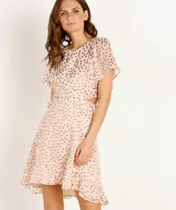 ASTR the Label Dresses>Elise Dress Cream Clay Dot