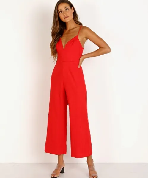 ASTR the Label Dresses>Izzy Jumpsuit Red