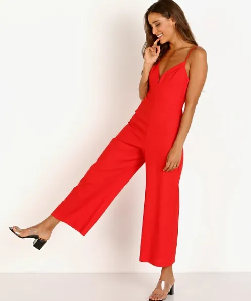 ASTR the Label Dresses>Izzy Jumpsuit Red