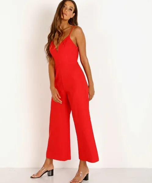 ASTR the Label Dresses>Izzy Jumpsuit Red