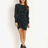 ASTR the Label Dresses>Maureen Dress Navy Cream Dot