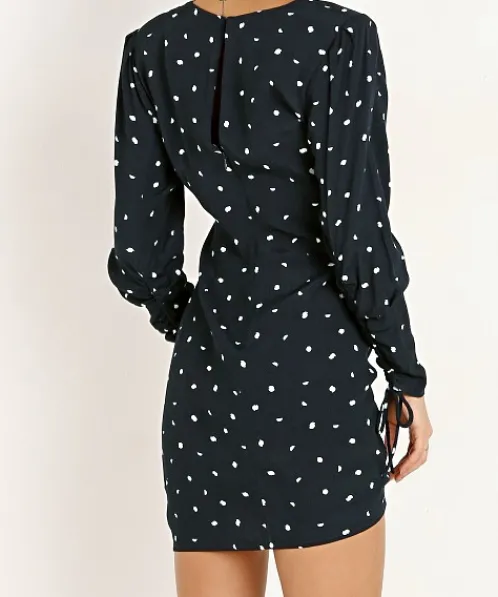 ASTR the Label Dresses>Maureen Dress Navy Cream Dot