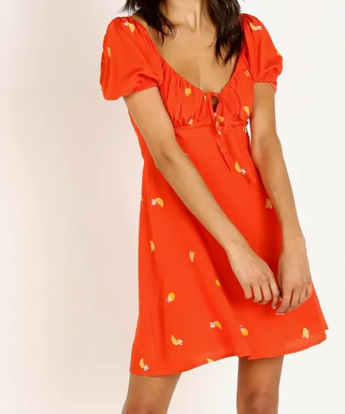 ASTR the Label Dresses>Nancy Dress Atomic Orange