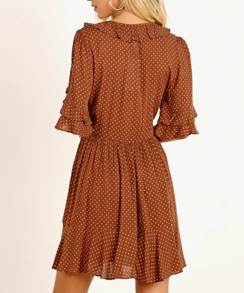 Auguste the Label Dresses>Collins Frida Mini Dress Brown