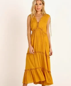 Auguste the Label Dresses>Farrah Midi Dress Ocher