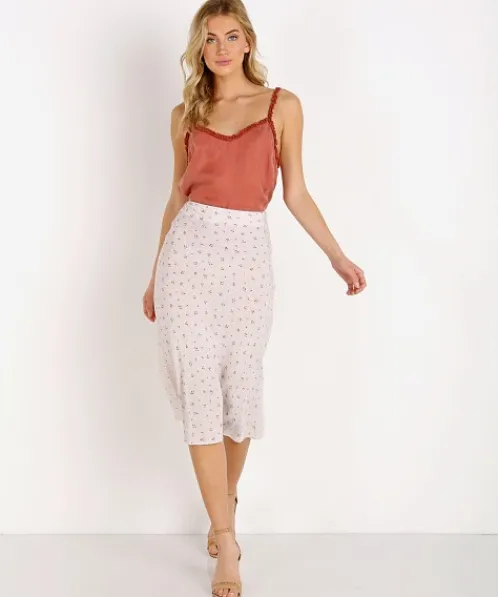 Auguste the Label Skirts>Jasmine Bias Slip Midi Skirt Cream