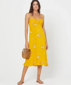 Auguste the Label Dresses>Lotta Davis Midi Dress Yellow