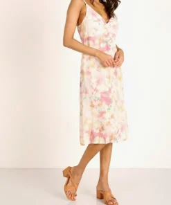 Auguste the Label Dresses>Lumi Keepsake Midi Dress Off White Tie Dye