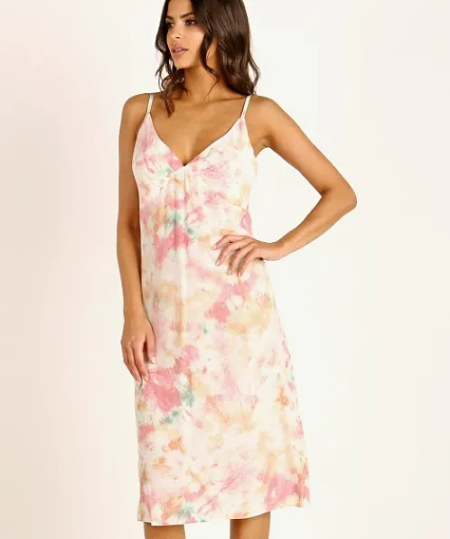 Auguste the Label Dresses>Lumi Keepsake Midi Dress Off White Tie Dye