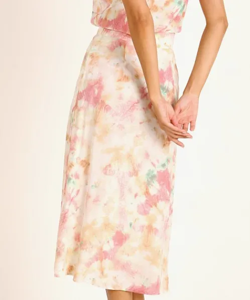 Auguste the Label Skirts>Lumi Keepsake Midi Skirt Off White Tie Dye