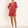 Auguste the Label Dresses>Mabel Goldie Wrap Mini Dress Persian Red