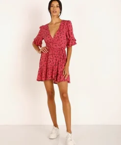 Auguste the Label Dresses>Mabel Goldie Wrap Mini Dress Persian Red