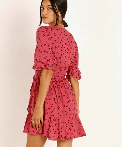 Auguste the Label Dresses>Mabel Goldie Wrap Mini Dress Persian Red
