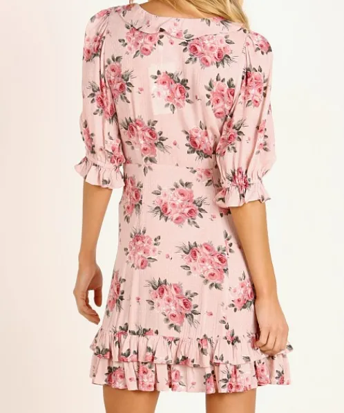 Auguste the Label Dresses>Roselle Dusk Mini Dress Blush Floral
