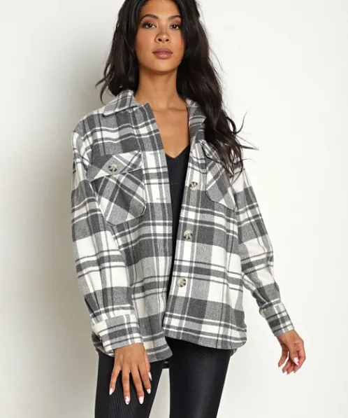 BB Dakota Jackets>Busy Season Jacket White Plaid