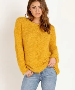 BB Dakota Knits>Debra Boucle Yarn Sweater Royalty Yellow