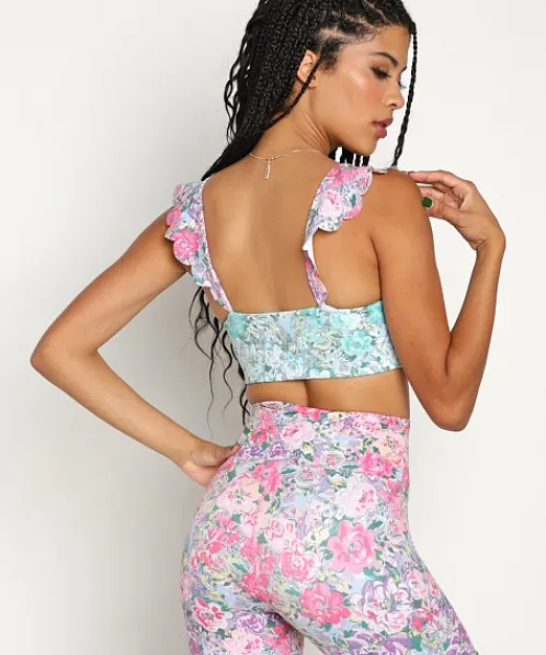Beach Riot Sports Bras>Audrey Sports Bra Top Waterfall Peony