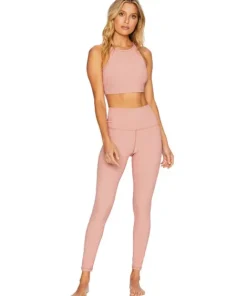 Beach Riot Bottoms>Ayla Legging Pink Rib