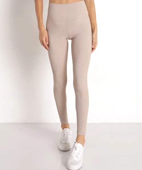 Beach Riot Bottoms>Ayla Legging Taupe Rib