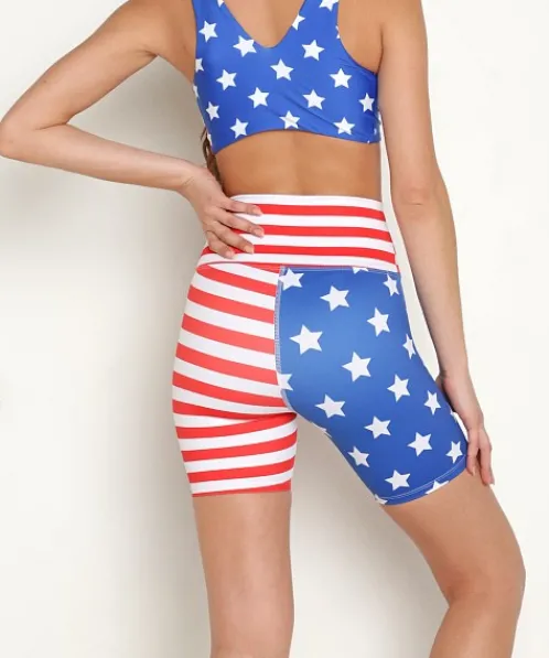 Beach Riot Bottoms>Bike Short Stars and Stripes