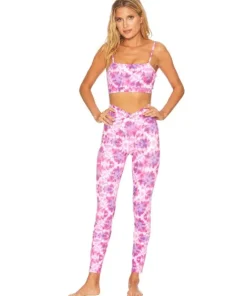 Beach Riot Bottoms>Cara Legging Pink/Purple Tie Dye
