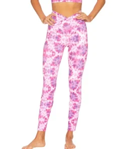 Beach Riot Bottoms>Cara Legging Pink/Purple Tie Dye