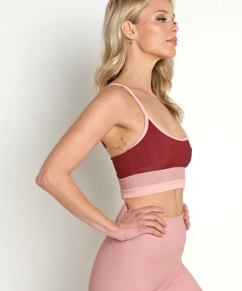 Beach Riot Sports Bras>Eva Top Sports Bra Oxblood