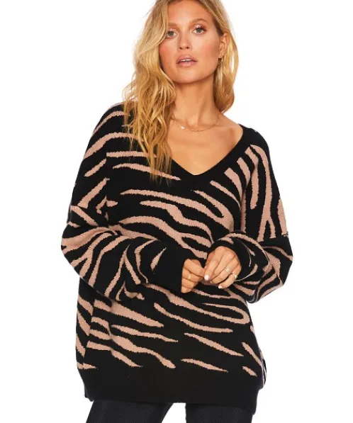 Beach Riot Knits>Joie Sweater Warm Taupe Zebra