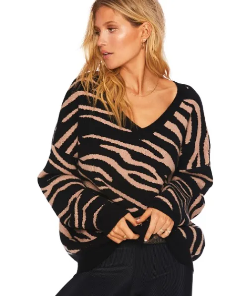 Beach Riot Knits>Joie Sweater Warm Taupe Zebra