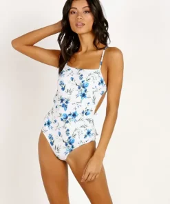 Beach Riot One Pieces>Josie One Piece White Floral