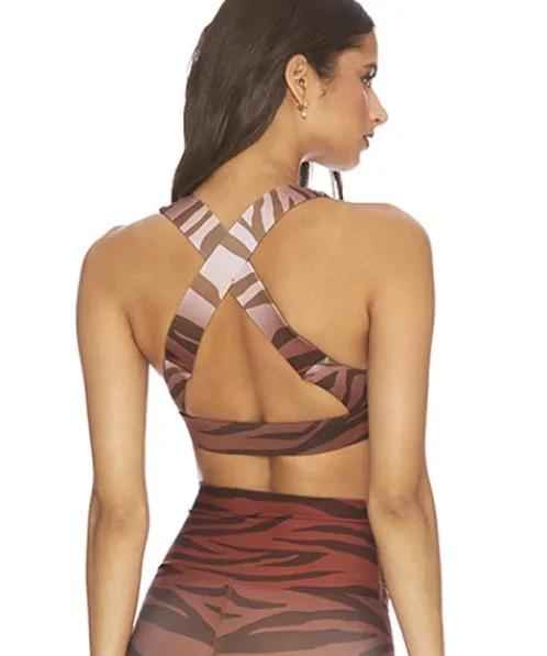Beach Riot Sports Bras>Kelly Sports Bra Rust Zebra