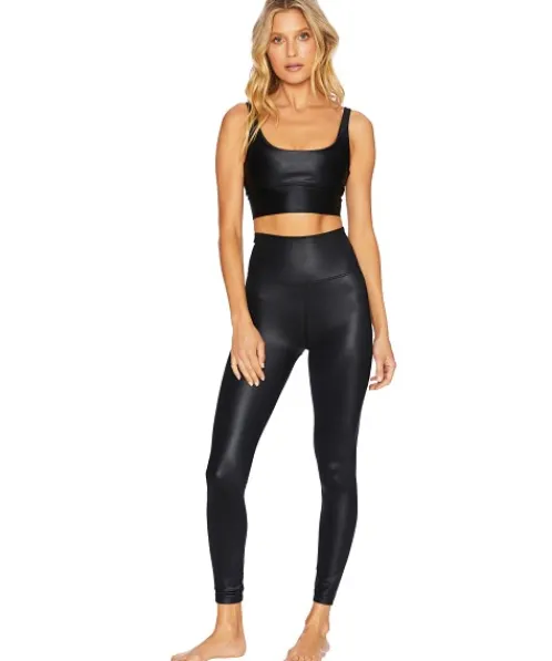 Beach Riot Sports Bras>Leah Sports Bra Top Glossy Black