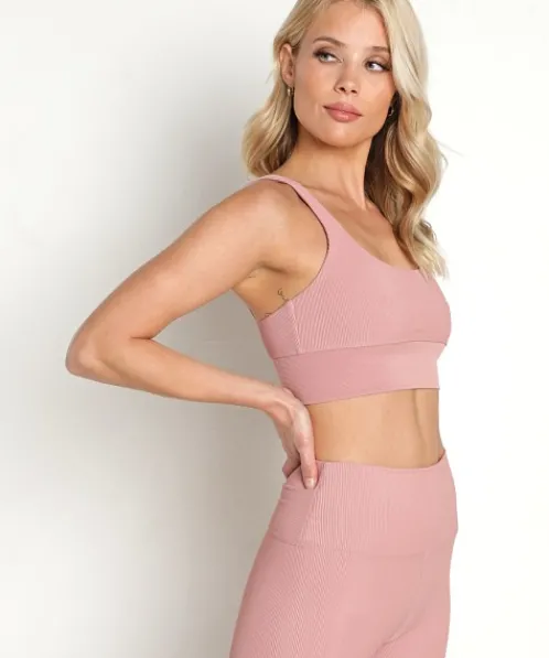 Beach Riot Sports Bras>Leah Sports Bra Top Dusty Rose