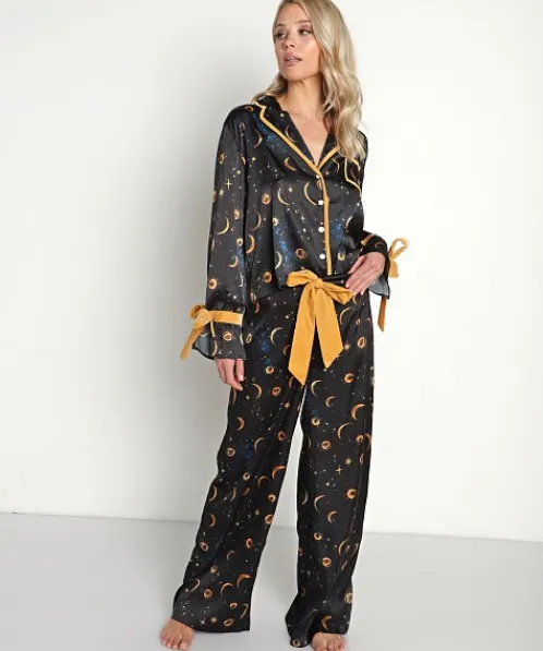 Beach Riot Pj Sets>Lee Ann & Brook Set Gold Celestial