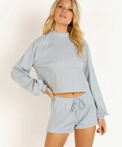 Beach Riot Knits | Tops>Lounge Sweater Silver