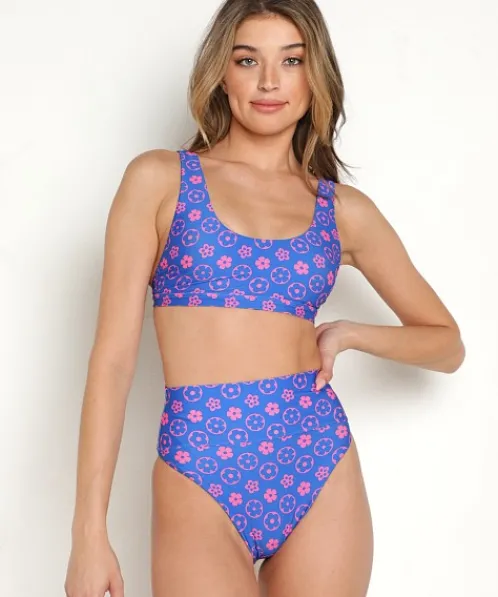 Beach Riot Bikinis>Peyton Bikini Top Wavy Floral