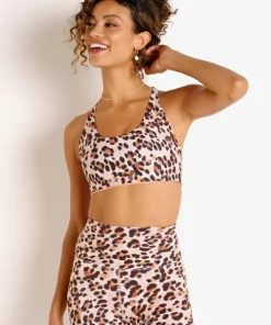 Beach Riot Sports Bras>Rocky Sports Bra Top Watercolor Leopard