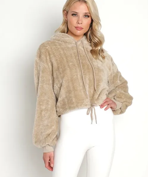 Beach Riot Knits>Shayla Crop Sweatshirt Taupe