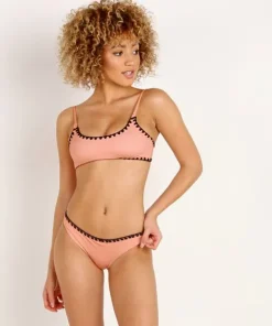 Beach Riot Bikinis>Tori Bikini Top Coral Stitch