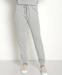 Bella Dahl Pants>Cashmere Wide Rib Jogger Heather Grey